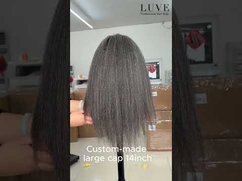 Salt & Pepper Wigs Grey Kinky Straight Wig Glueless 13X4 Lace Frontal Wig
