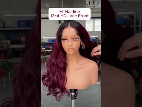 99J Body Wave Wig with Dark Roots M Hairline 13x4 HD Lace Front Human Hair Wig
