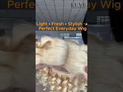 Luve Short Wavy Human Hair Wigs 613 Blonde HD Lace Front Bob Wigs