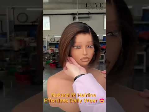 Ombre Dark Brown 13x4 HD Lace Full Front Pixie Wig M Hairline Human Hair Wig