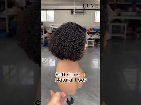 Short Curly Bob Wig 13x4 HD Lace Front Human Hair Wig With M Hairline