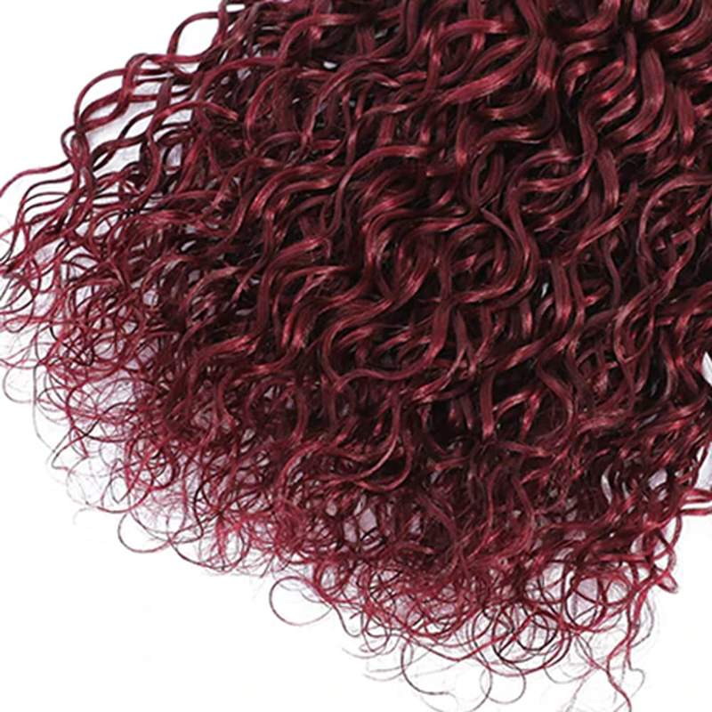 3 Bundles Human Hair Bundles Burgundy 1B/99J Deep Wave Human Hair Weft