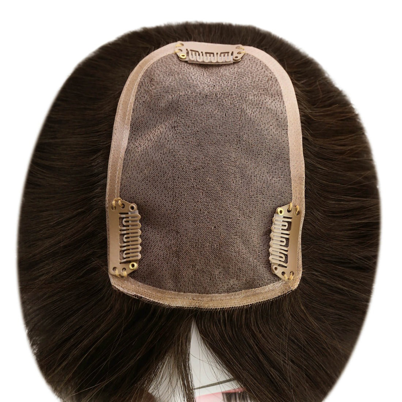 #1B Mono Topper 3X5 Inch Hair Toupee Lace Base Hairpieces For Women