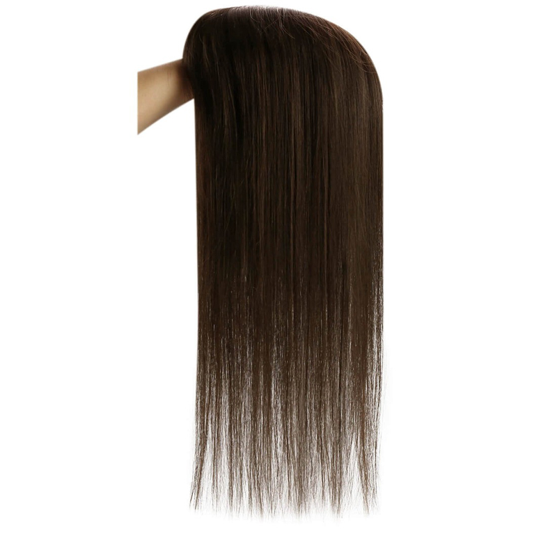 Human Hair Toppers 3X5 Inch Lace Base Hairpieces For Women #2 Dark Brown