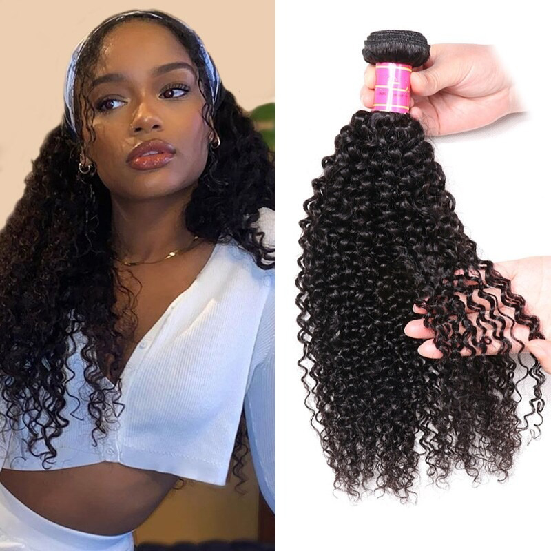 Kinky Curly Hair Weave 1 Bundle 10-30 Inch Virgin Hair Weft Extension