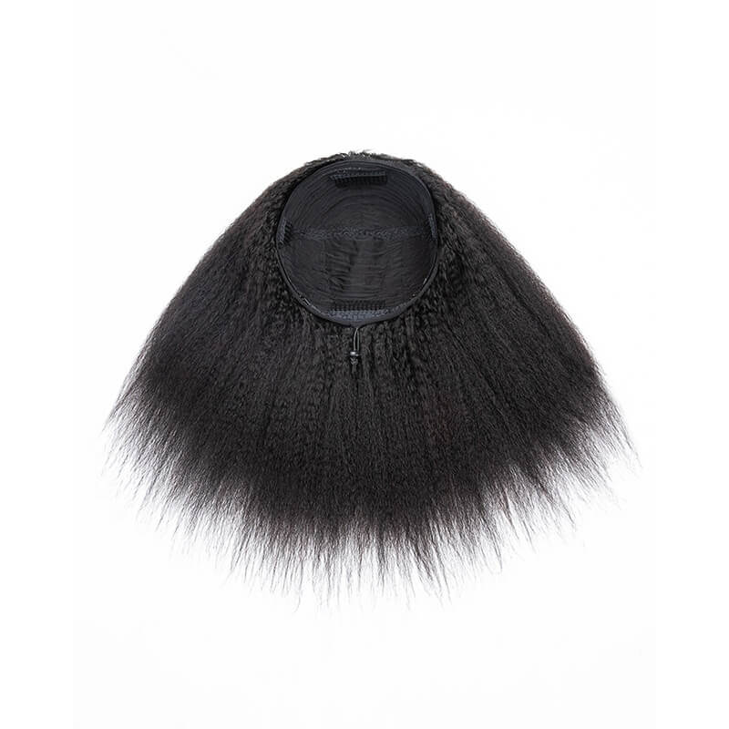 Kinky Straight 3 In 1 Half Wig Human Hair Glueless Wear Go
