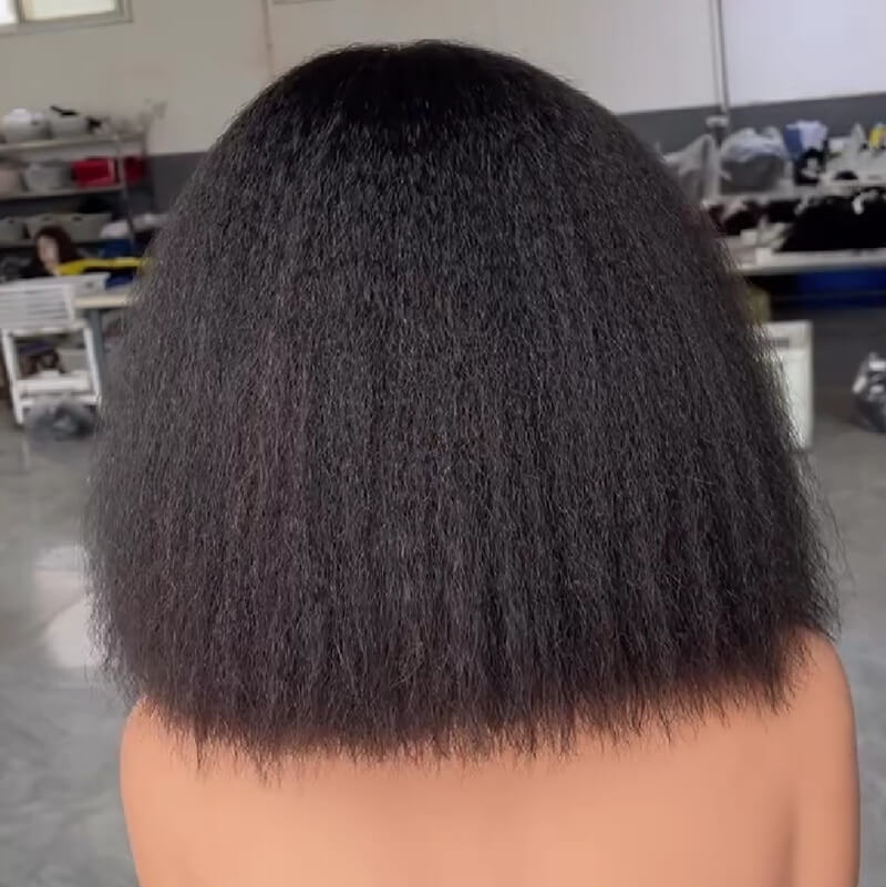 Kinky Straight Bob Wig 13X4 HD Lace Front Human Hair Wig with M Hairline