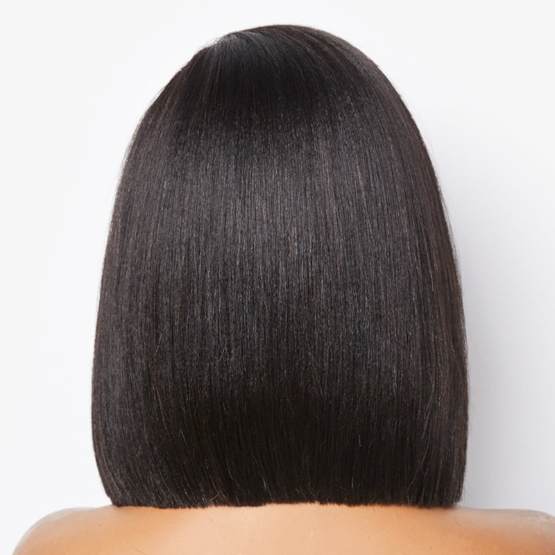 Layered Cut Yaki Straight C Part Glueless 5X5 HD Lace Bob Wig