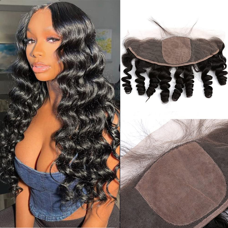 Loose Wave 13x4 Silk Base Lace Frontal Free Part Virgin Human Hair