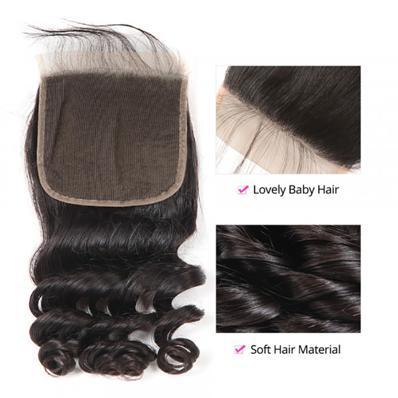 Loose Wave 6x6 Lace Closure Virgin Human Hair Lace Closure Pre-Plucked