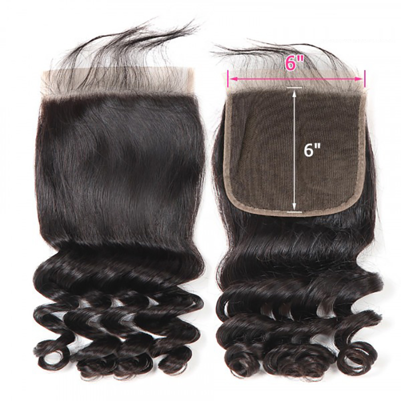 Loose Wave 6x6 Lace Closure Virgin Human Hair Lace Closure Pre-Plucked