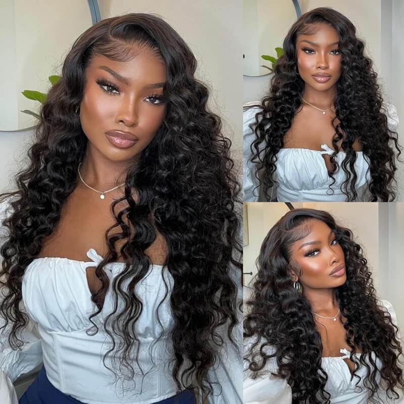 Loose Deep Wave 360 HD Lace Wig Pre Plucked Natural Color 100% Human Hair
