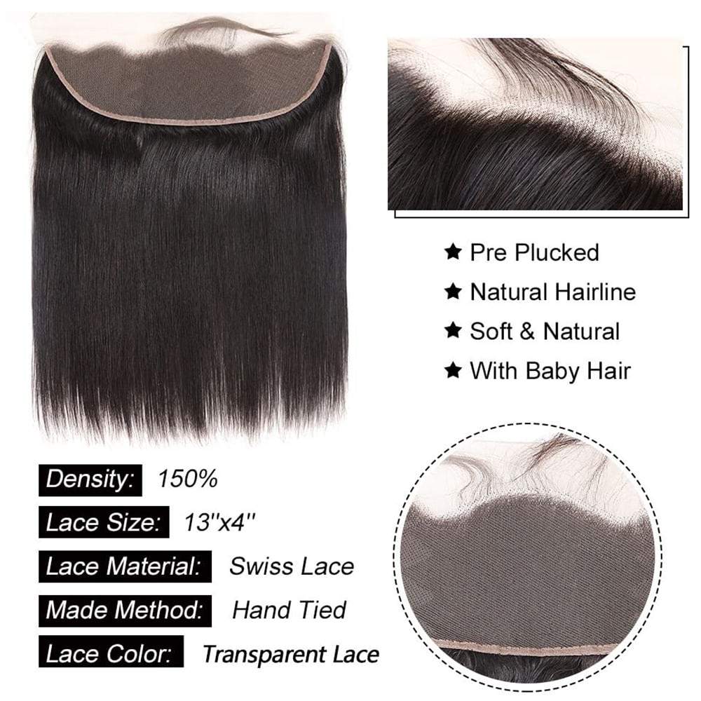 13X4 Straight Lace Frontal  Transparent | HD Lace Virgin Human Hair