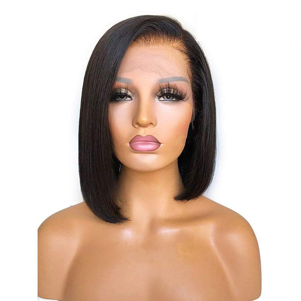 Luve 13X6 HD Lace Front Wig Natural Black Straight Bob Wig Pre-Plucked