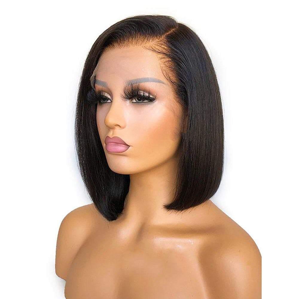 Luve 13X6 HD Lace Front Wig Natural Black Straight Bob Wig Pre-Plucked