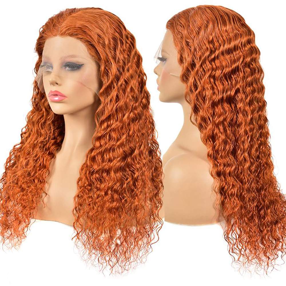 Luve #350 Orange Ginger T Part Human Hair Wig Pre-plucked With Baby Hair