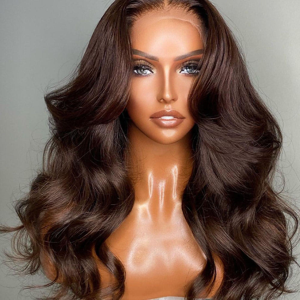Luve Chocolate Brown #4 Color 13X4 Lace Front Wig 100% Glueless Wigs