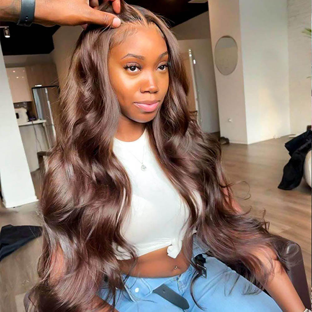 Luve Chocolate Brown #4 Color 13X4 Lace Front Wig 100% Glueless Wigs