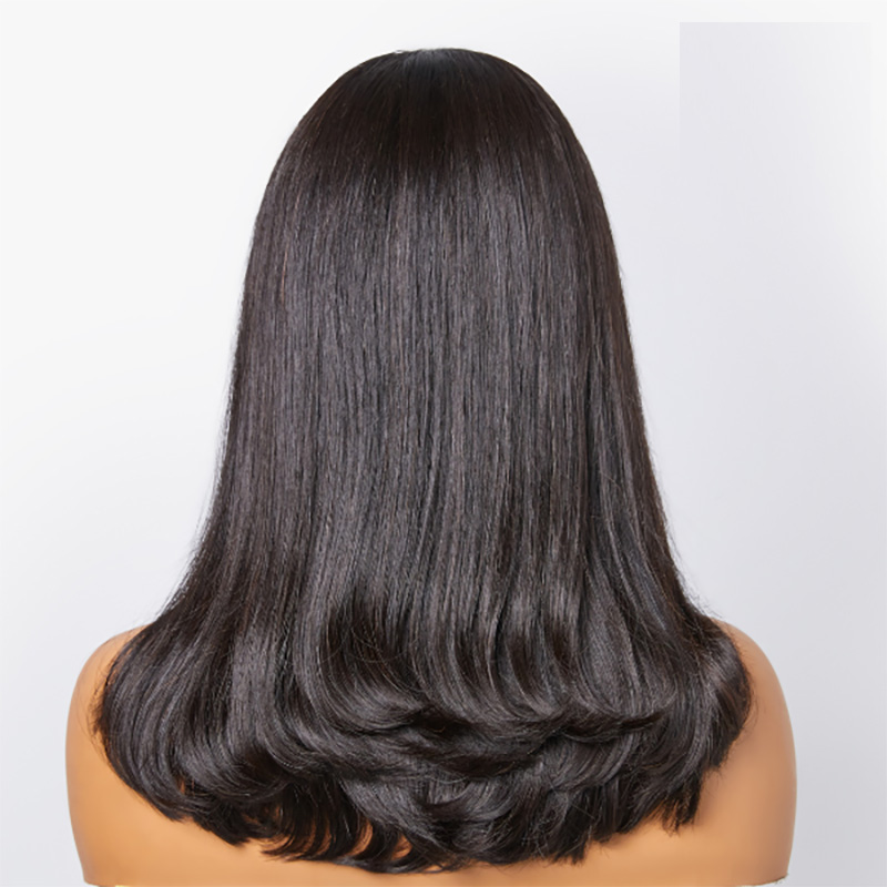 Luve 5x5 HD Lace Glueless C Part Long Wig With Bangs 100% Human Hair