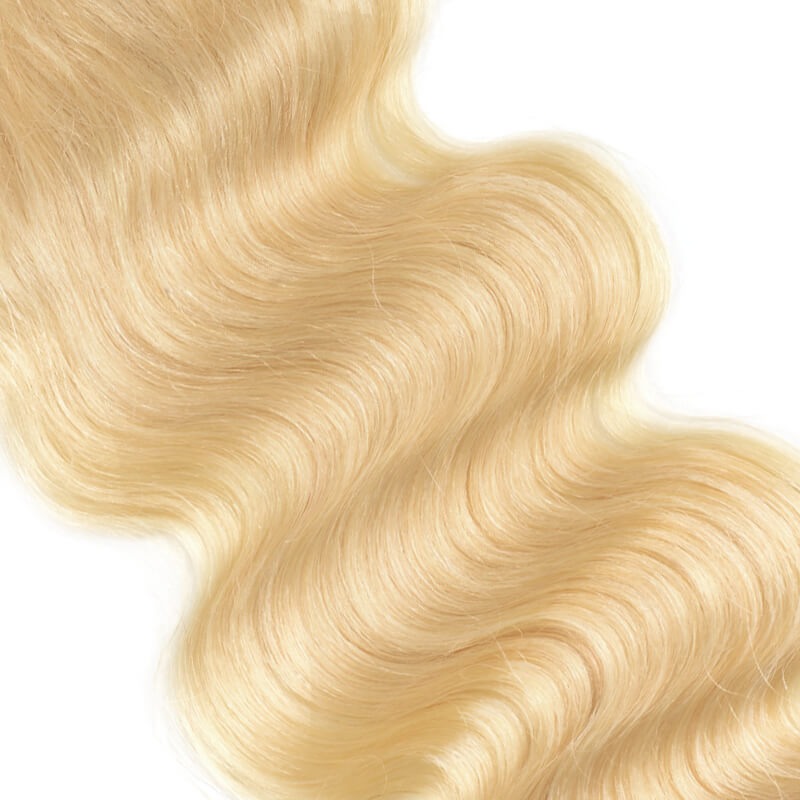 613 Blonde Body Wave 4x4 Lace Closure Transparent or HD Lace Virgin Human Hair