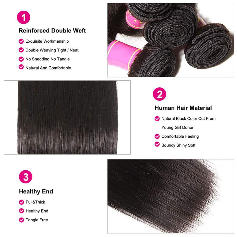 Luve Best Virgin Hair Bundle 1PC Straight Human Hair Deals