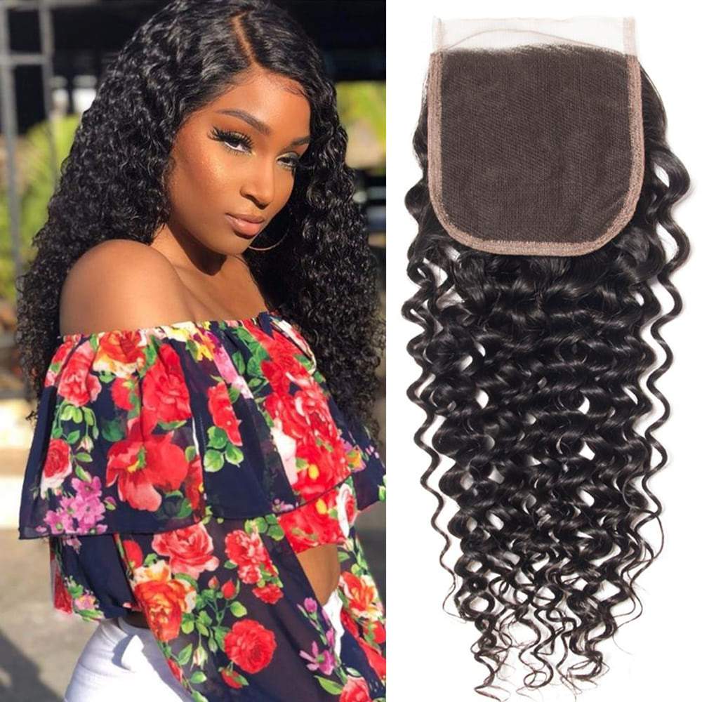 Luve Best Virgin Human Hair Curly 4x4 Lace Closure 1PC