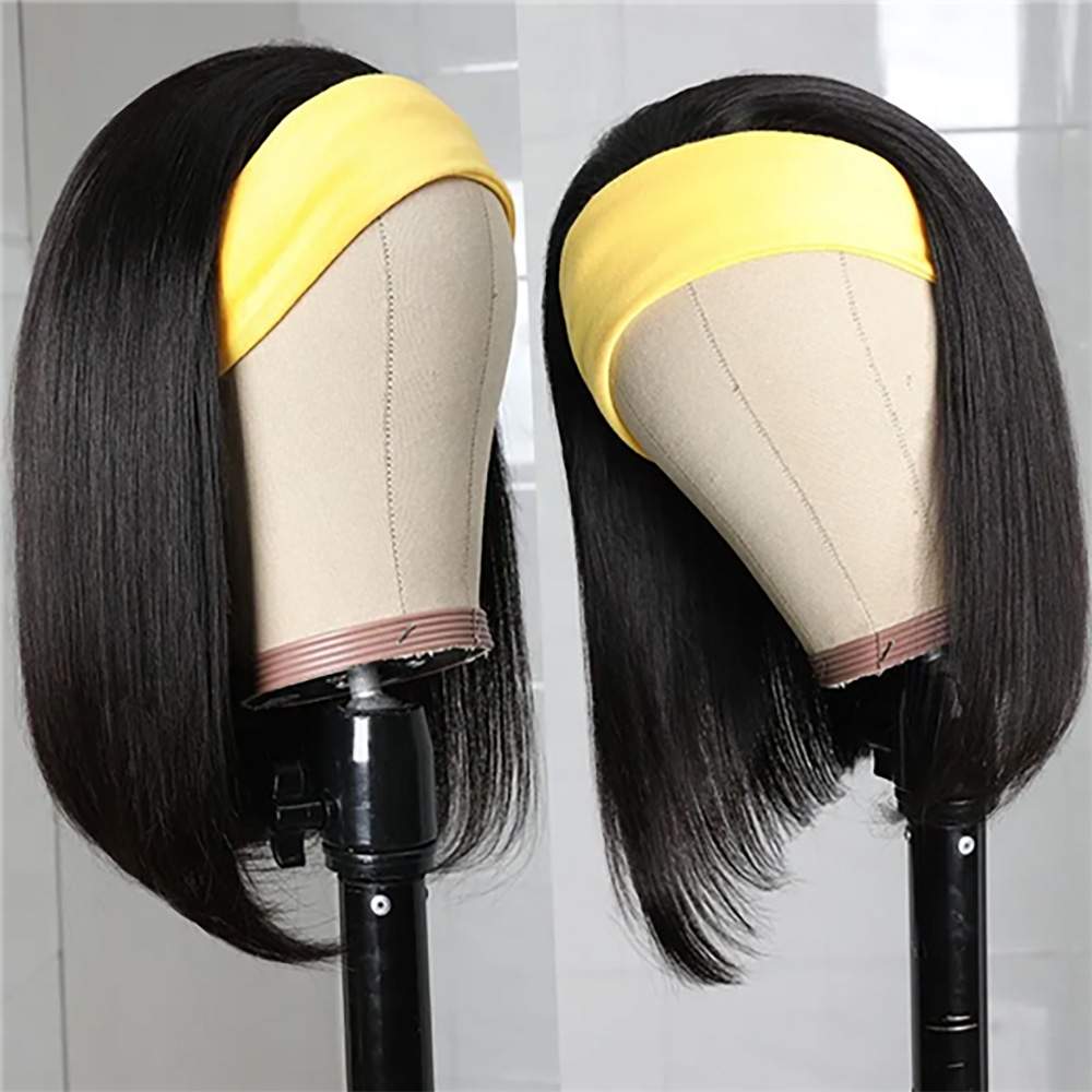 Luve Bob Headband Wig Straight Human Hair Wigs For Black Women