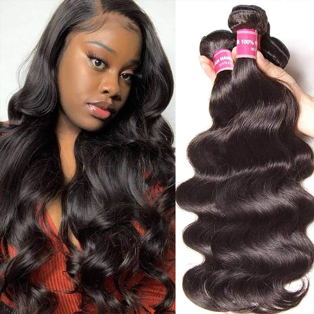 Body Wave 3 Bundles 16 18 20 Inches Human Hair Weave Bundles Natural Color