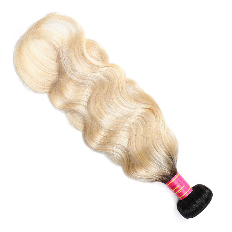 Luve Body Wave Ombre Hair 1 Bundle 2 Tone Color Human Hair Extensions