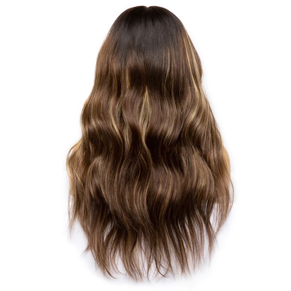Luve Brown Hair With Blonde Highlights Invisible 13X6 HD Lace Frontal Human Hair Wigs