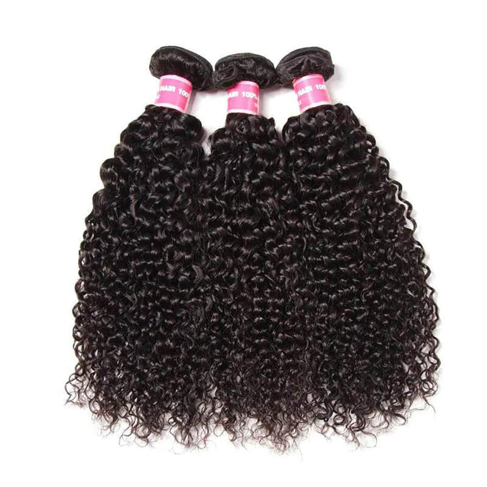 Luve 100% Virgin Human Hair 3 Bundles Curly Hair Weave Nature Color