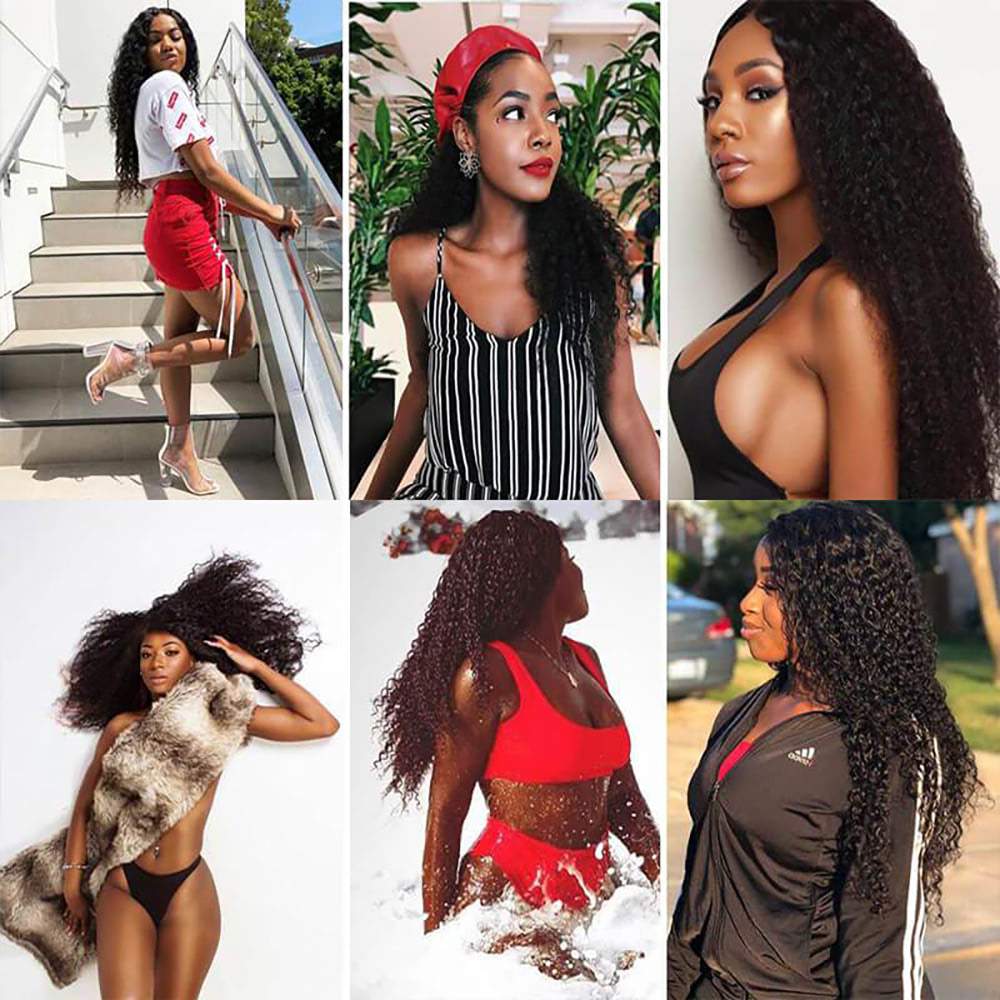 Luve Curly Virgin Hair 1 Bundle Unprocessed Human Hair Extensions