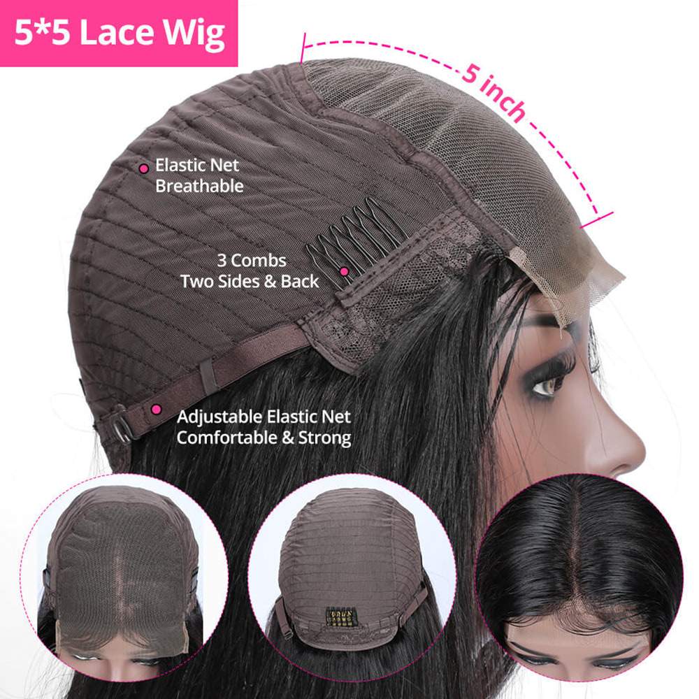 Luve 5x5 HD Lace Wigs Invisible Lace Wig Skin Melt Wavy HD 5*5 Closure Wigs