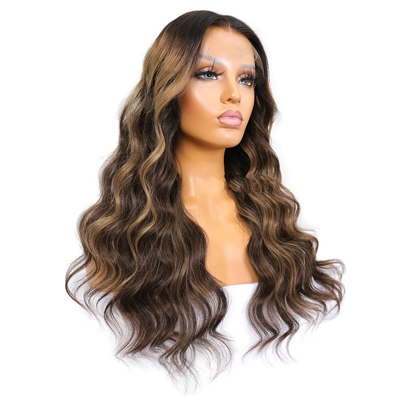 Luve 13X6 HD Lace Glueless Wig Brown With Highlight Color Best 100% Human Hair Wigs