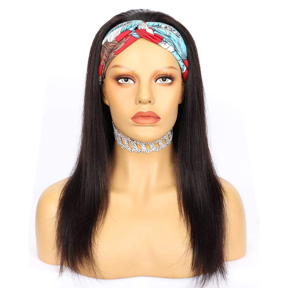 Luve Glueless Headband Wig Human Hair Silky Straight Hair Wear To Go (Get 2 Free Random Headbands)