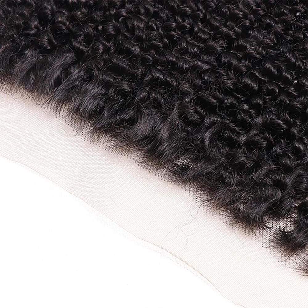 Luve Kinky Curly Frontal 13x4 Lace Closure Human Hair Transparent Lace