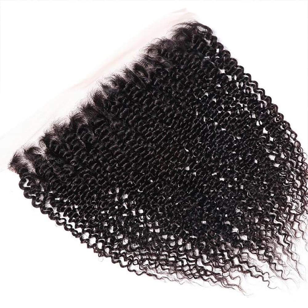 Luve Kinky Curly Frontal 13x4 Lace Closure Human Hair Transparent Lace