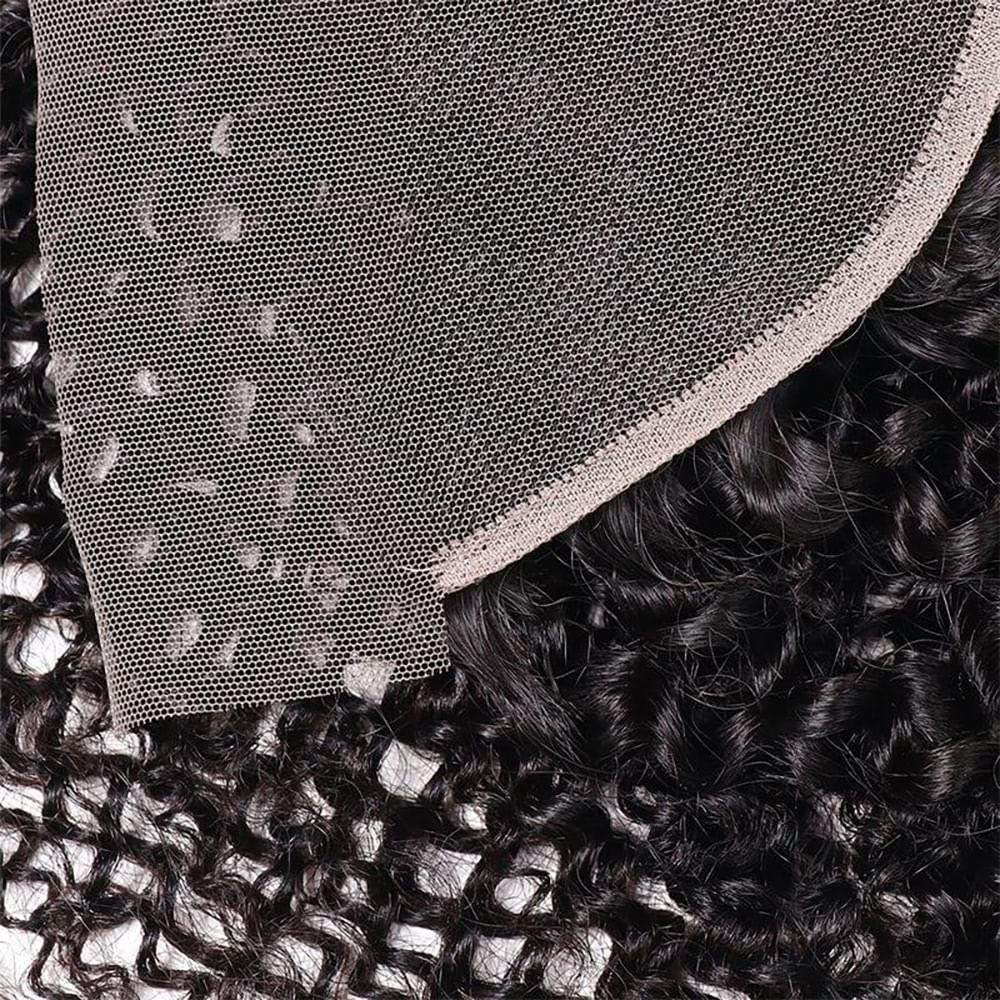 Luve Kinky Curly Frontal 13x4 Lace Closure Human Hair Transparent Lace