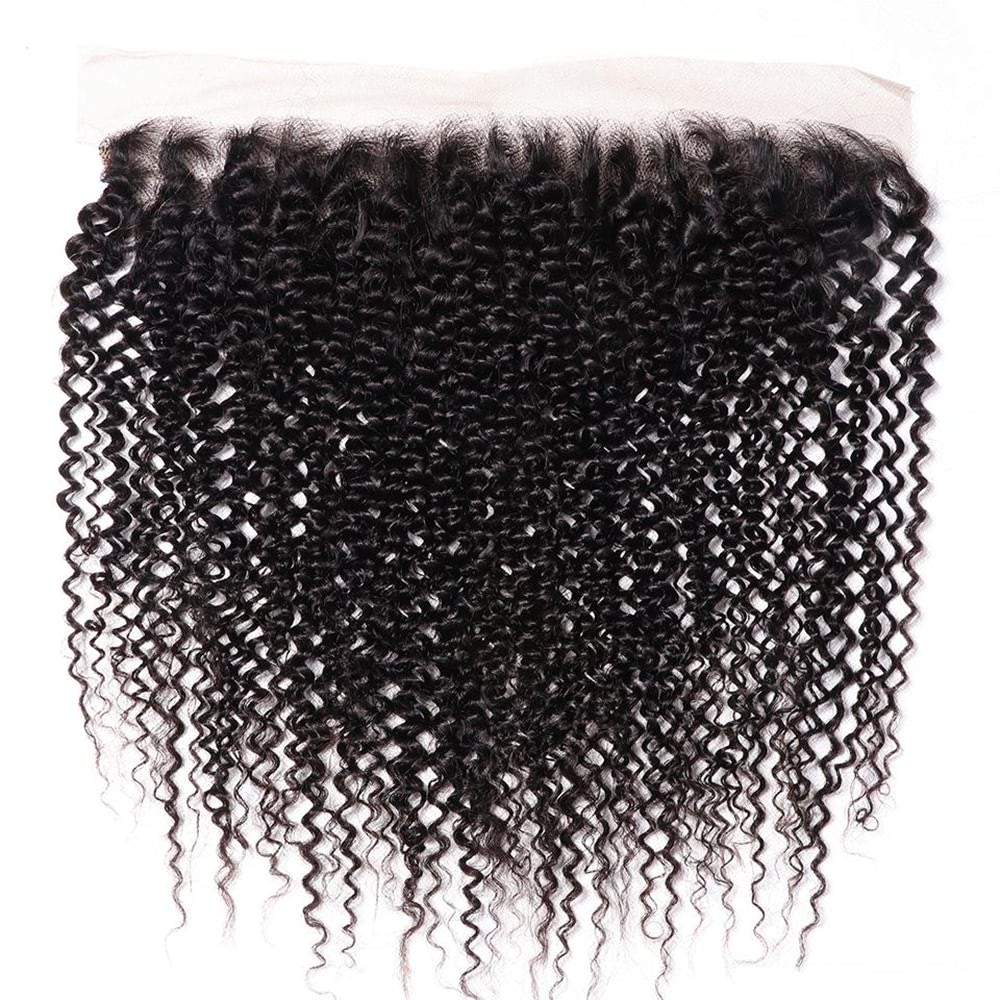 Luve Kinky Curly Frontal 13x4 Lace Closure Human Hair Transparent Lace