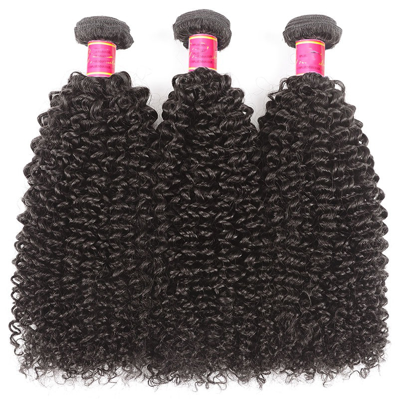 Luve Kinky Curly Hair Weave 3 Bundles Human Hair Weft Extensions