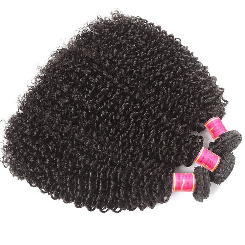 Luve Kinky Curly Hair Weave 3 Bundles Human Hair Weft Extensions