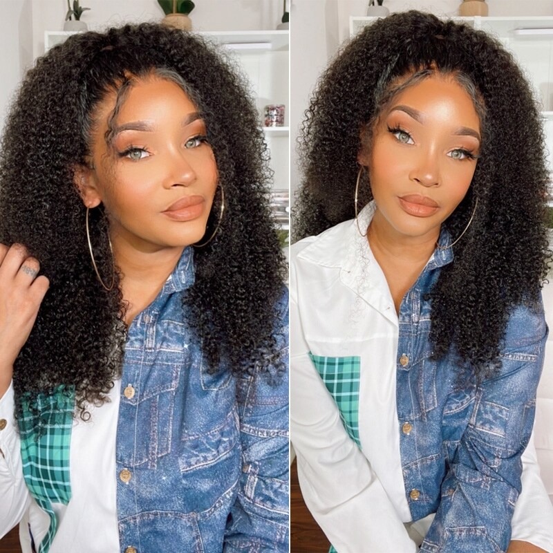 Luve Kinky Curly Hair Weave 3 Bundles Human Hair Weft Extensions