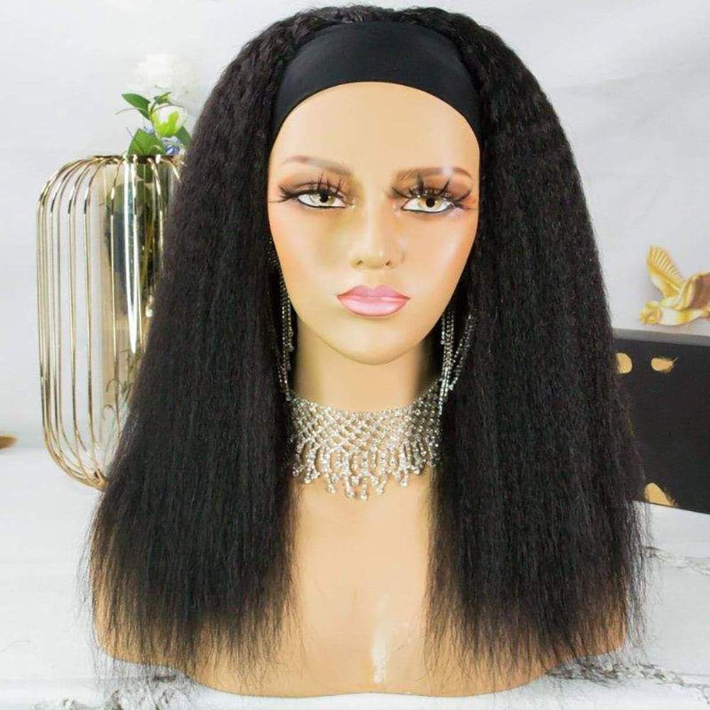 Luve Kinky Straight Kinky Curly Headband Wig Virgin Human Hair
