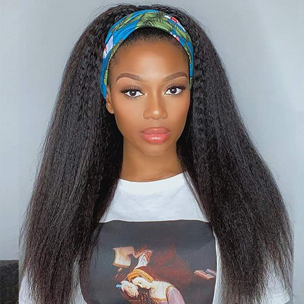 Luve Kinky Straight / Yaki Straight Headband Wig Virgin Human Hair