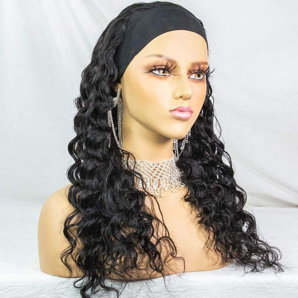 Luve Loose Wave Headband Wig Virgin Human Hair & Free Trendy Headband