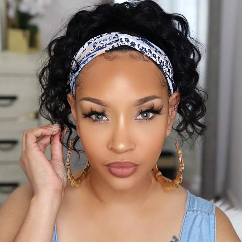 Luve Loose Wave Headband Wig Virgin Human Hair & Free Trendy Headband