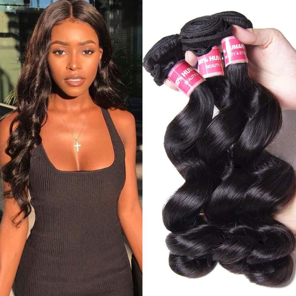 Luve Loose Wave Virgin Hair Weave 3 Bundles Unprocessed Human Hair