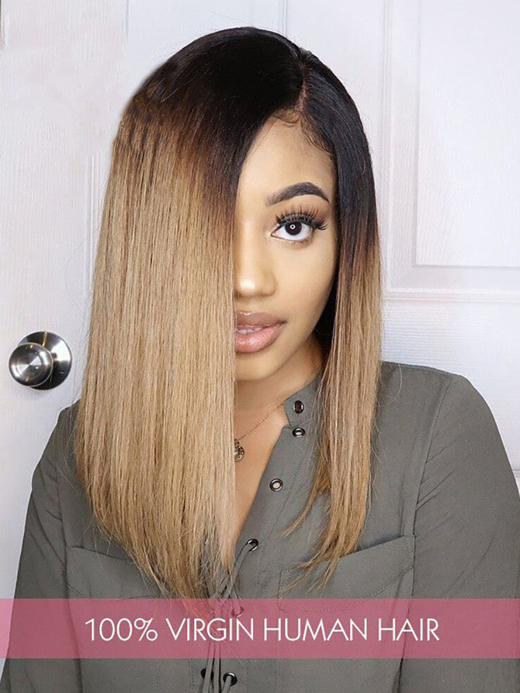 Luve Ombre Blonde 1B30 Short Bob Wigs Pre-plucked Lace Front Wigs