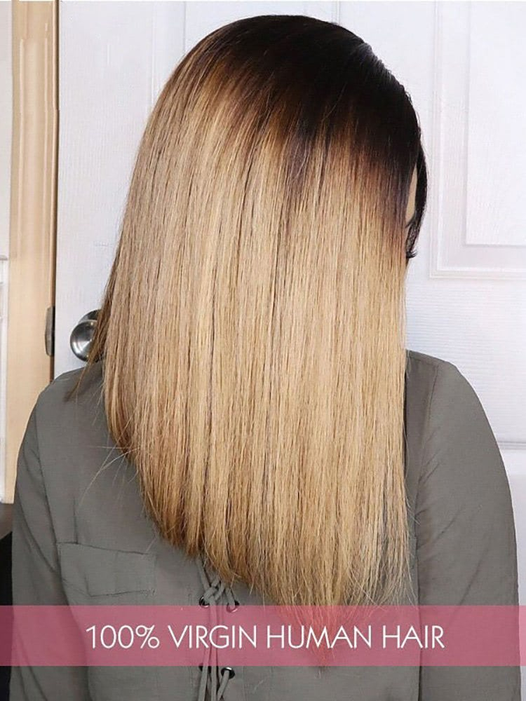 Luve Ombre Blonde 1B30 Short Bob Wigs Pre-plucked Lace Front Wigs