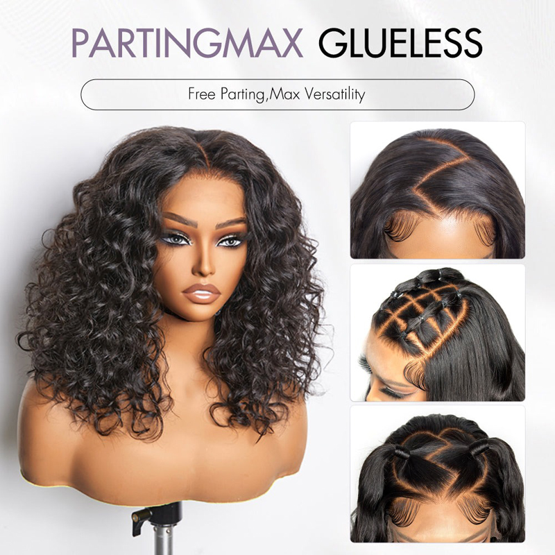 Luve PartingMax Glueless Wigs Water Wave 7x7 Lace Closure Short Wig